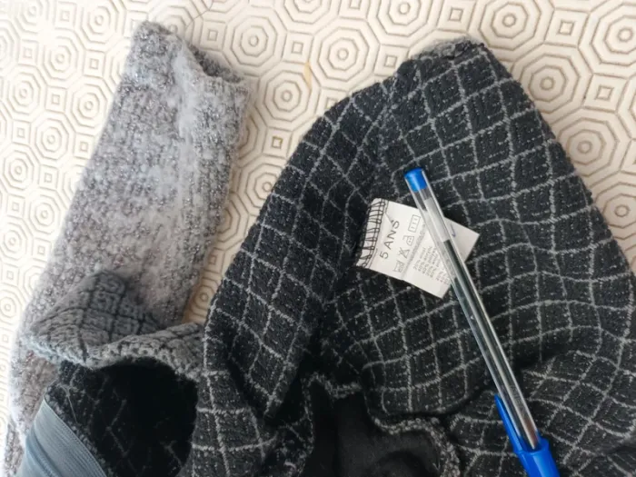 Robe en laine 5 ans gris et noir - photo numéro 8