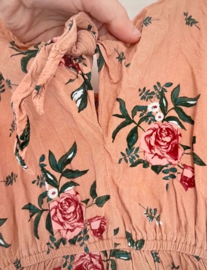 Robe été orange motif fleurs H&M - photo numéro 3