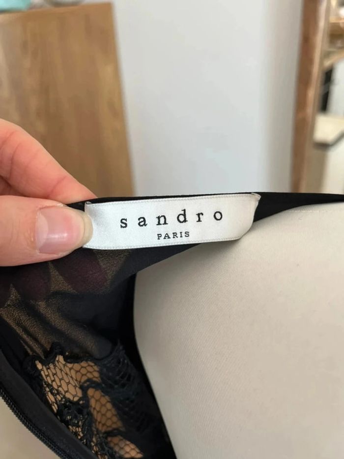 Longue robe noire ajourée Sandro - photo numéro 5