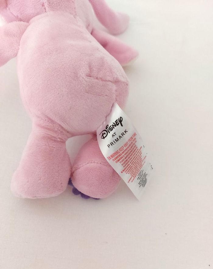 Peluche Angel rose blanc mauve Disney Primark lumineux sous les yeux 22 cm - photo numéro 4
