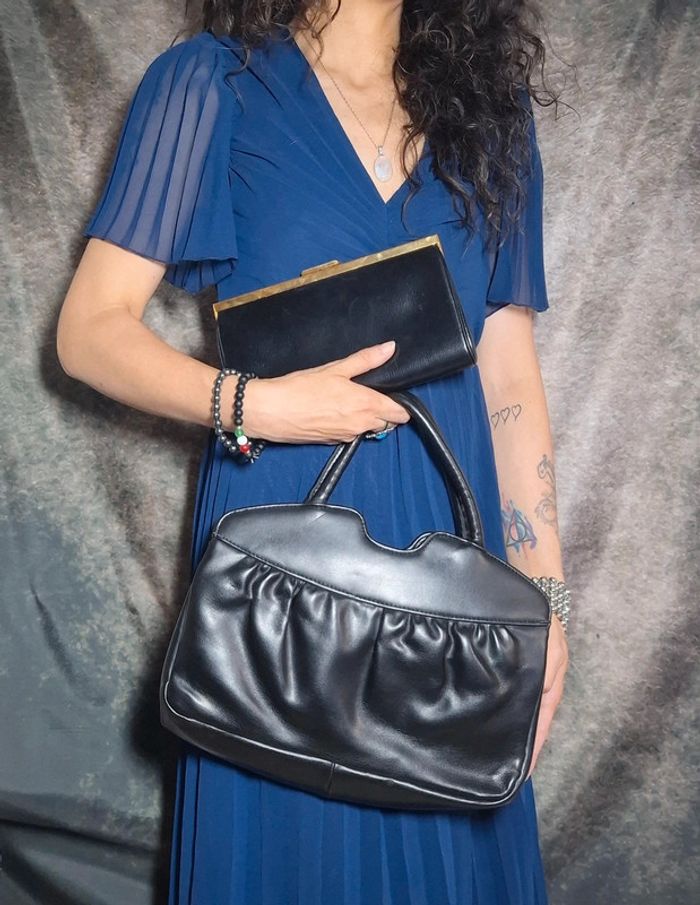 Ensemble sac vintage pochette made in France