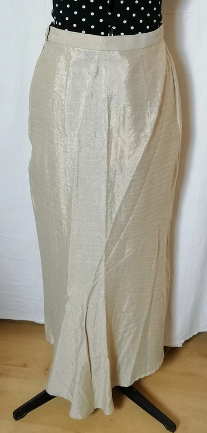 Jupe longue beige effet satin taille 40 Sonja Marohn - photo numéro 8