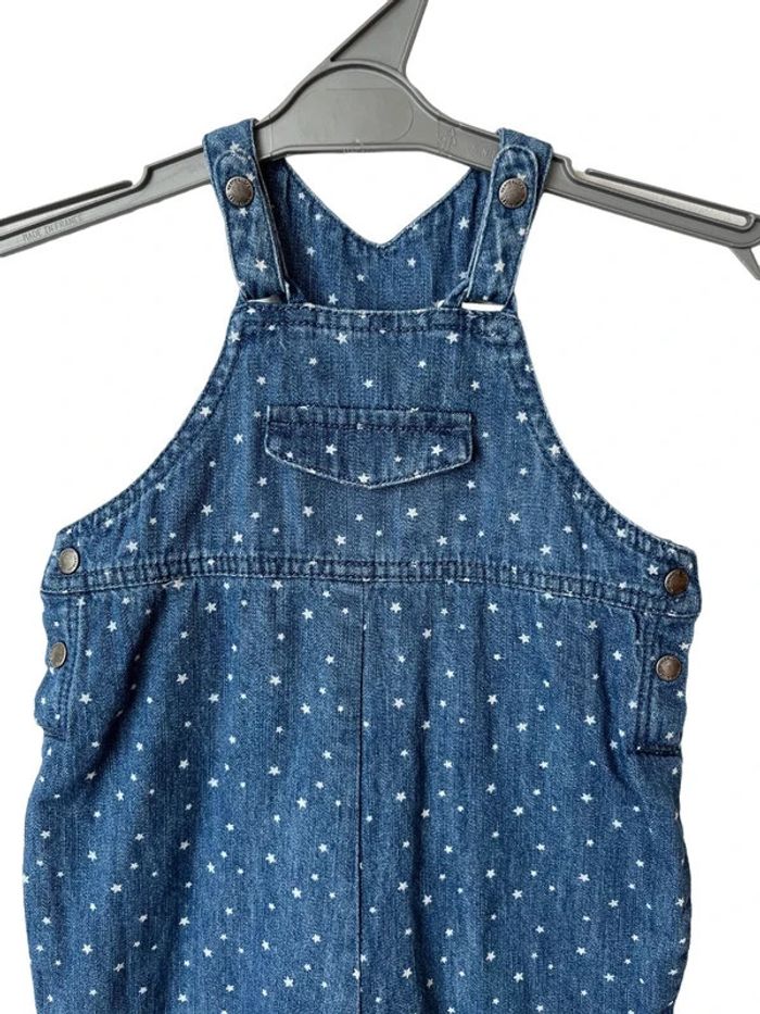 Salopette en jean bleu denim (étoiles) - Vertbaudet 6 mois (67cm) - photo numéro 2
