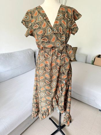 Robe kaki imprimée