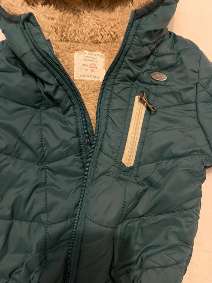 Manteau fourré vert 9-12 mois 80cm - photo numéro 5