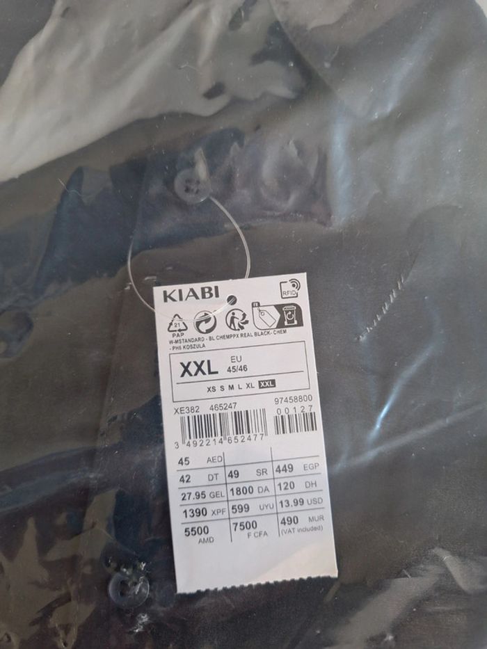 Chemise manches courtes homme XXL noire Neuve - photo numéro 2
