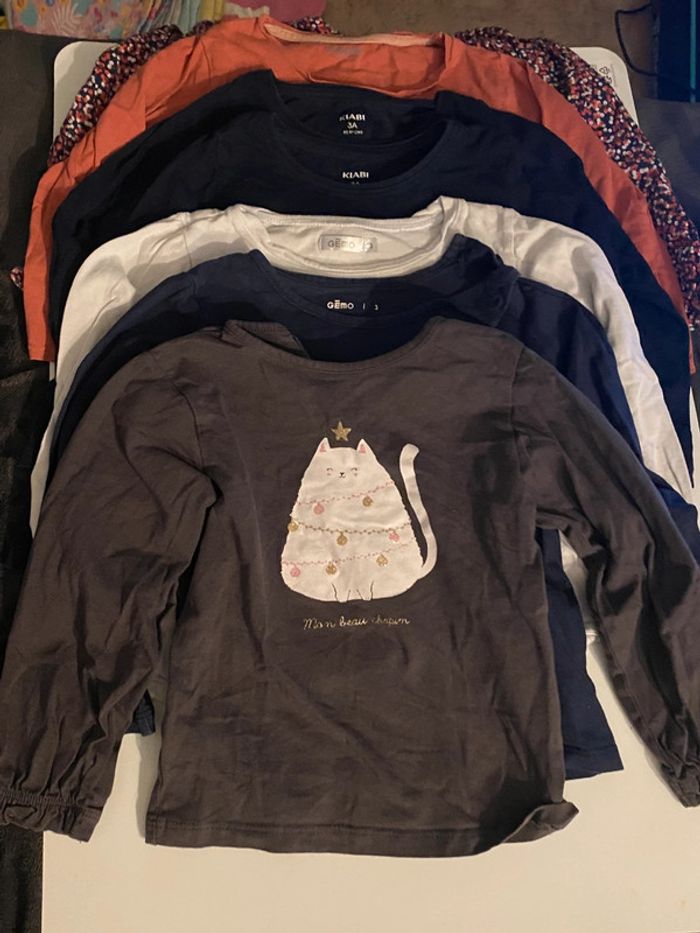 ensemble/ lot de 8 t shirt à manches longues enfant fille taille 3 ans - photo numéro 2