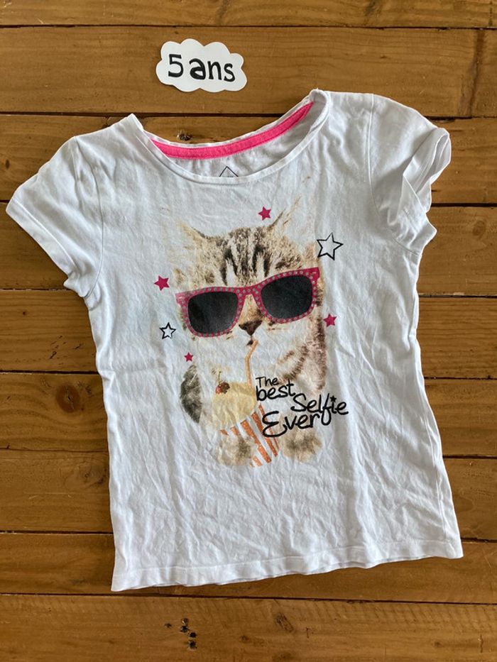 Tee shirt chat lunettes