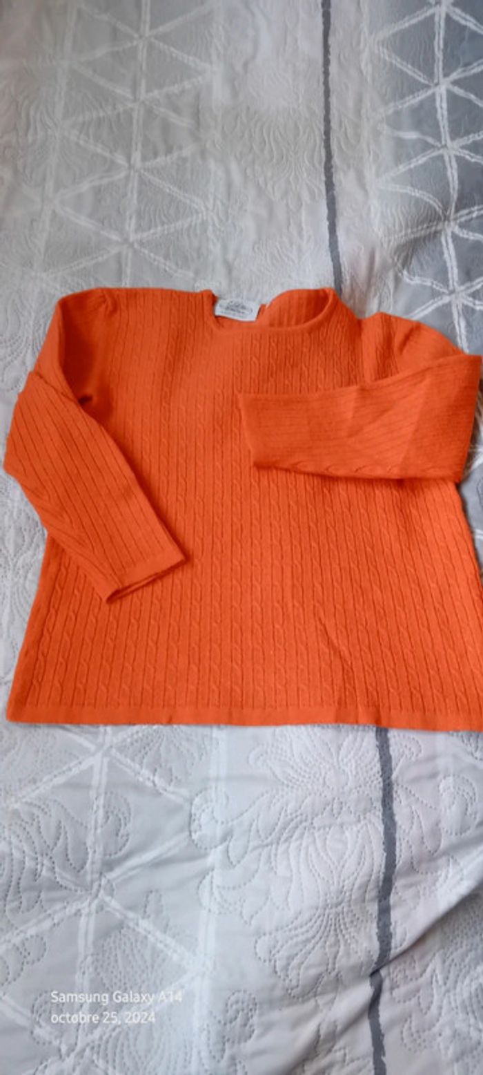 Pull court maille torsadée corail femme S Emme elle made in Italia - photo numéro 7