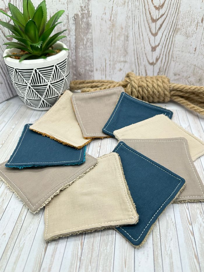 Lingette lavable et réutilisable lot de 9 en éponge coton - photo numéro 2