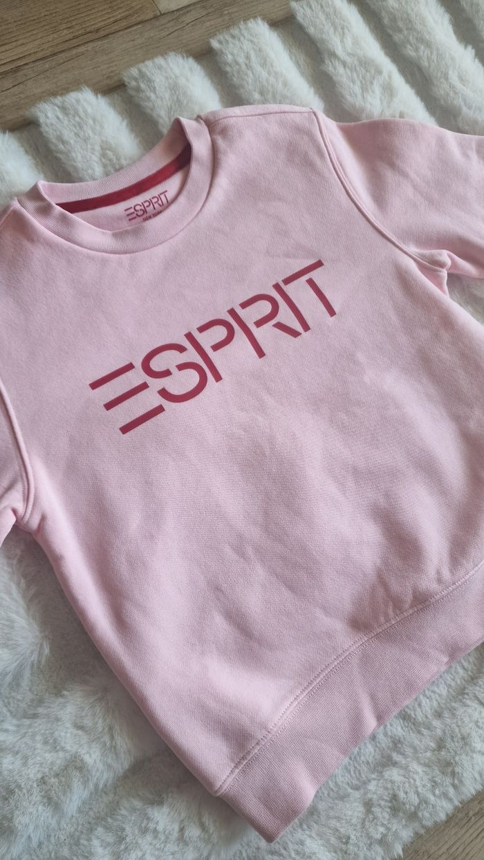 Sweat-shirt ras du cou et manches longues pour fille, rose, avec logo ESPRIT - photo numéro 3