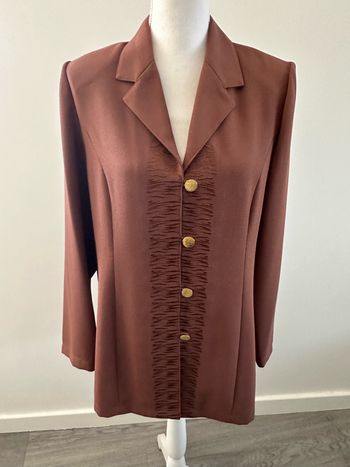 Blazer zèbre marron et doré Anne Weyburn Vintage T44 XXL