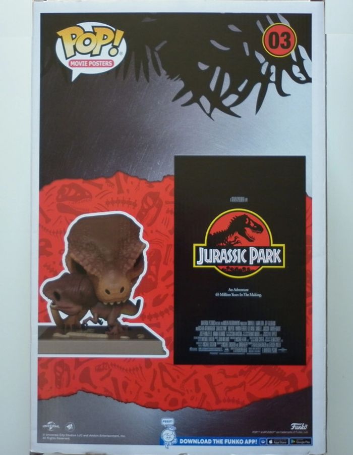 Jurassic Park Tyrannosaurus Rex & Velociraptor affiche du film Figurine Pop N°03 format géante - photo numéro 2