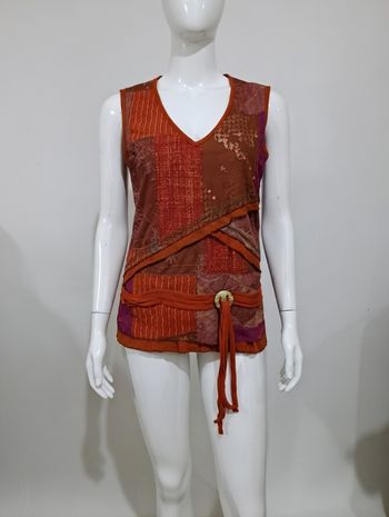 top voile imprimé bordeaux Taille 2 Cache cache Neuf