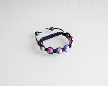 Bracelet shamballa bleu et rose