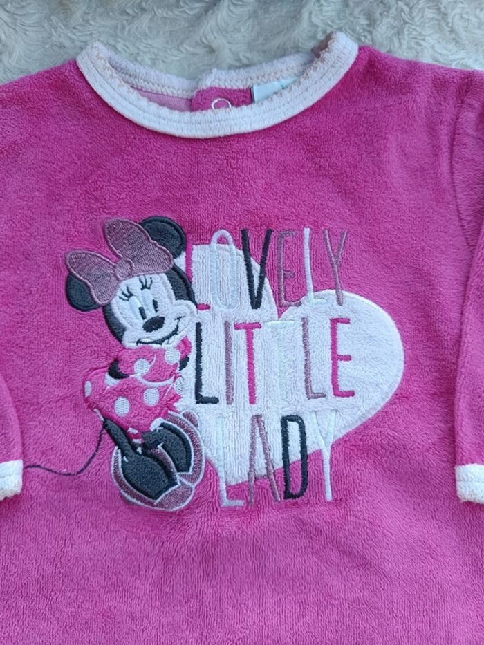 Pyjama grenouillère velours Fille 3 mois Minnie lovely little lady Disney Baby - photo numéro 4