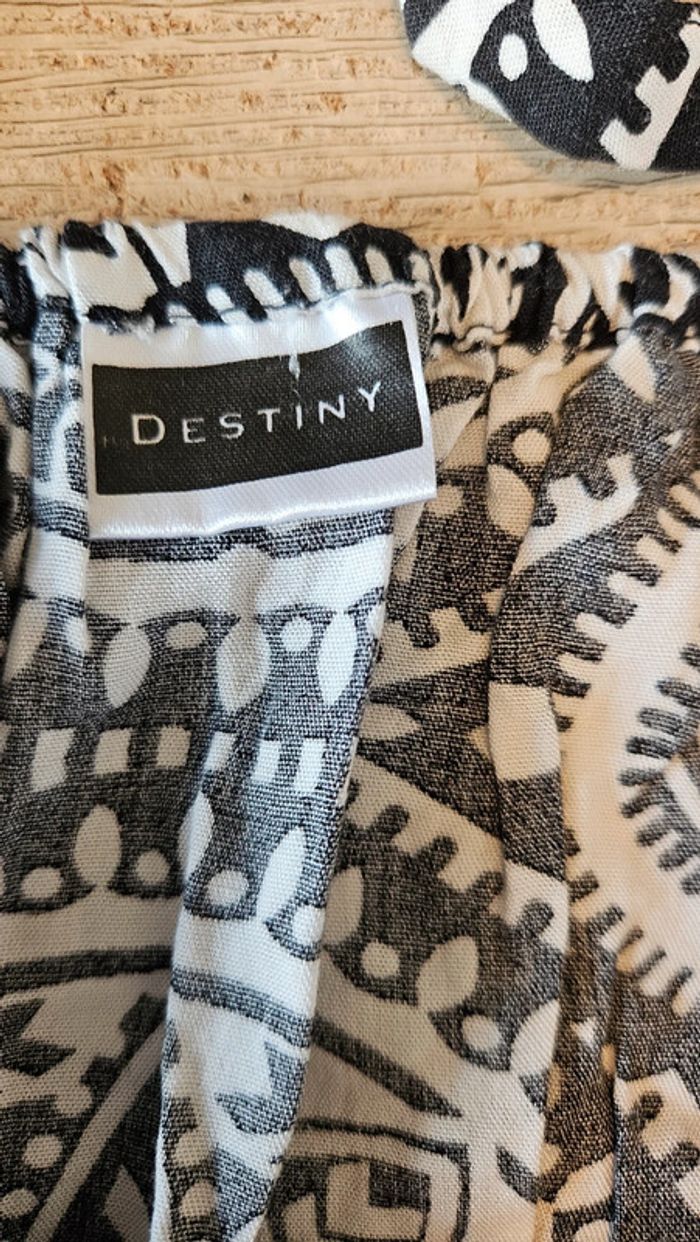 Robe légère à bretelles noire et blanche, ample, Destiny, taille L/XL, nickel - photo numéro 6