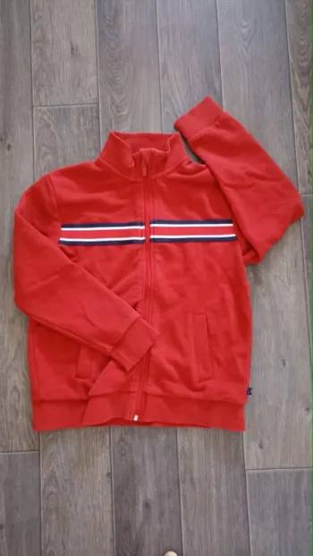gilet zippé matière sweat col montant 10 ans Okaidi rouge