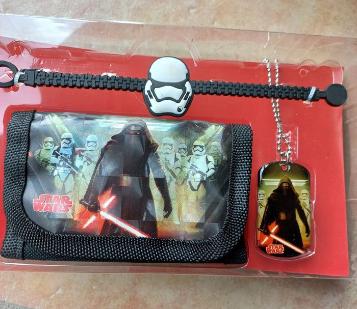 Ensemble portefeuille collier et bracelet star wars