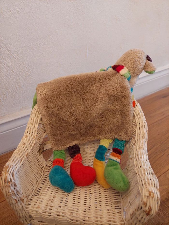 Doudou plat vache ou girafe Mots d'enfants - photo numéro 4