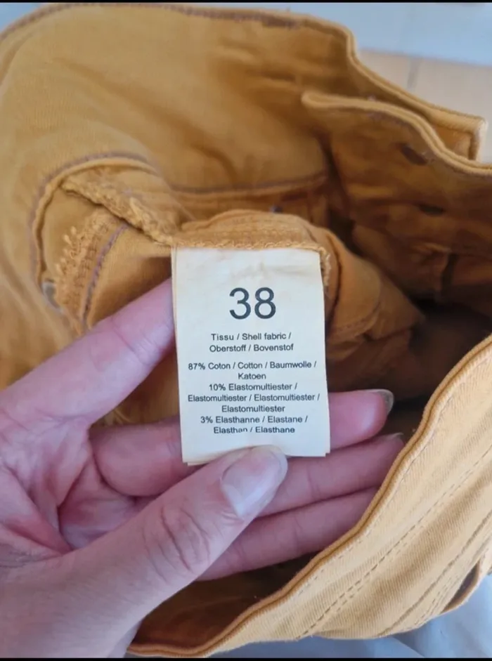 Neuf jean slim jaune moutarde femme grain de malice taille M/38 - photo numéro 6