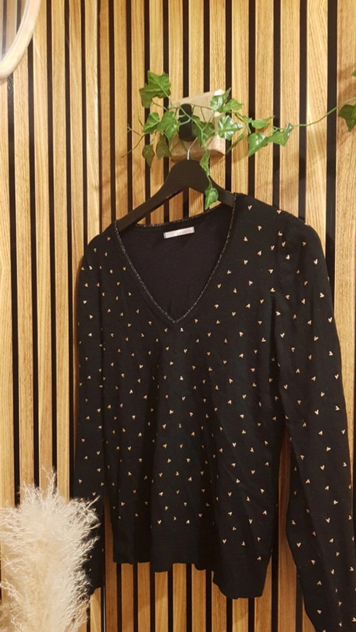 Pull  coeur doré