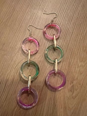 Longues boucles d’oreilles ronds