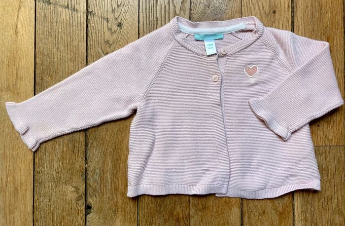 Gilet rose tendre Obaibi 12 mois