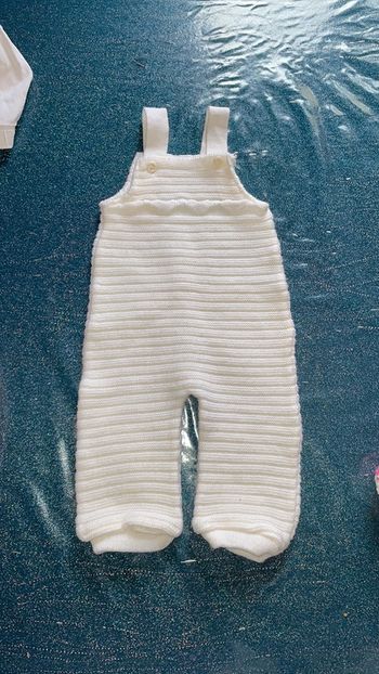 Salopette blanche côtelée