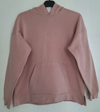 Sweat à capuche couleur unie rose