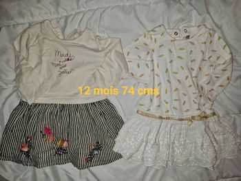 Lot de 2 robes 12 mois 74 cms