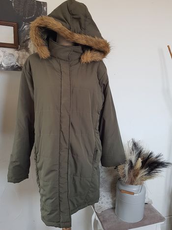 Manteau doudoune femme kaki Sherpa, Taille 42/44