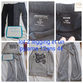 Lot pyjama et legging 12 ans