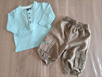 Ensemble T Shirt manches longues/ pantalon cargo 3 mois