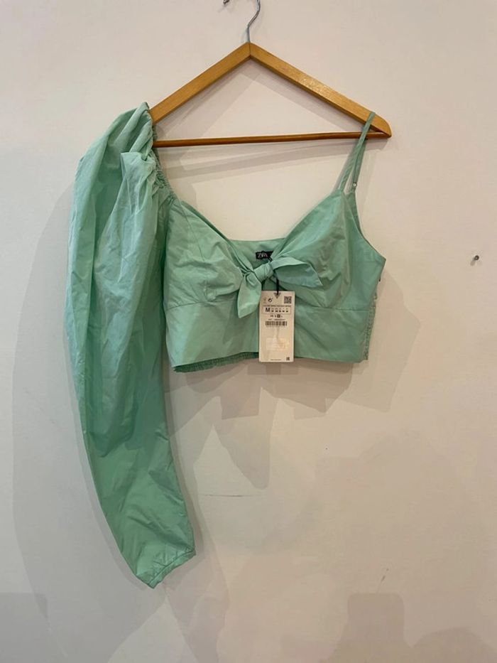 Zara Crop top vert menthe édition limitée - photo numéro 2