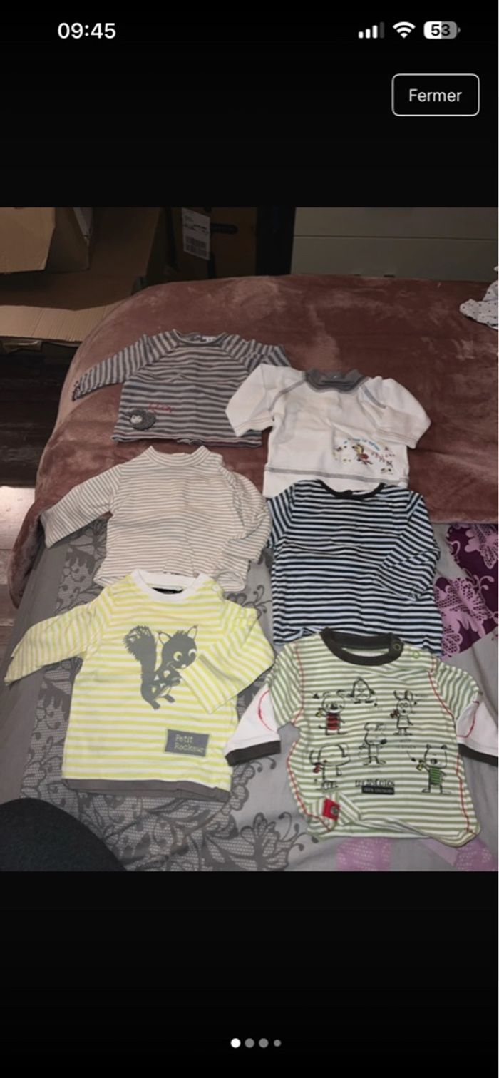Lot de 6 pulls fin, taille 6 mois, très bon état