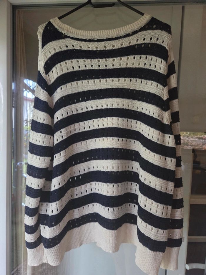 Pull fin en maille style marinière - photo numéro 8