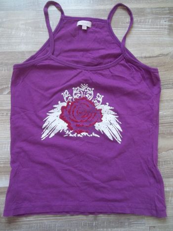 Débardeur violet Rose rouge Tex 9/10 ans