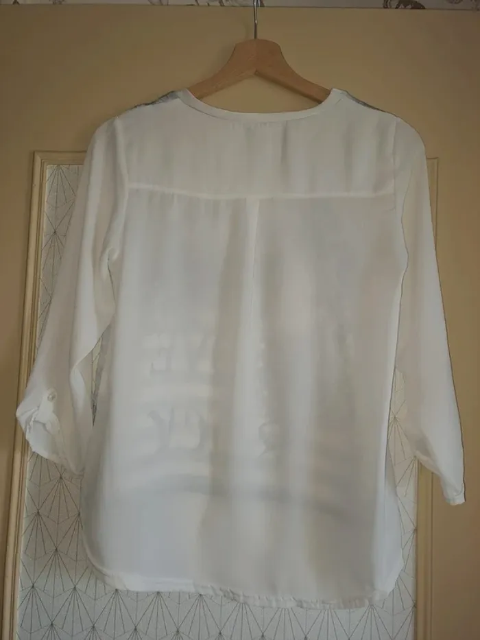 Blouse fille 16 ans 9u XS/S manches longues tbe blanche grise LPC Girls - photo numéro 8