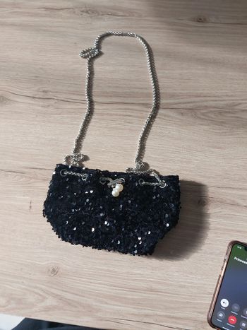 Besace noire à sequin neuve