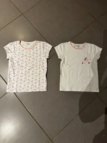 Lot de 2 T shirt manches courtes / Maillots de corps - Vertbaudet - Blanc - 6 ans