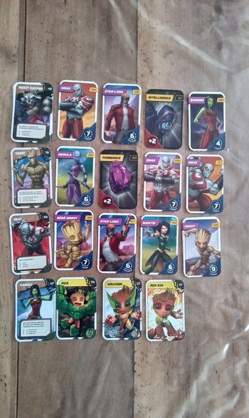 Lot de cartes à collectionner Marvel Avengers Les gardiens de la galaxie