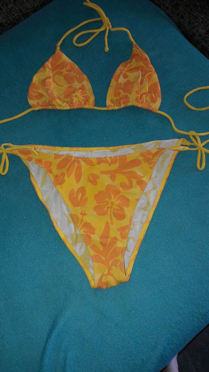Maillot de bain 2 pièces  jaune orange