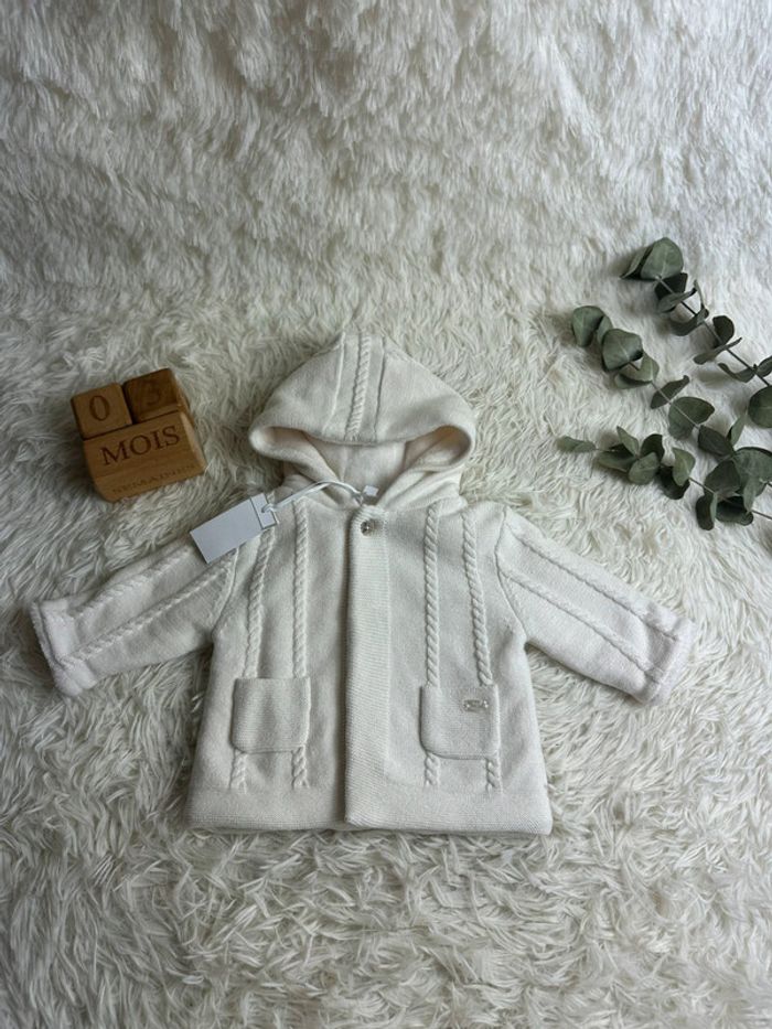 Manteau maille tartine et chocolat taille 3 mois
