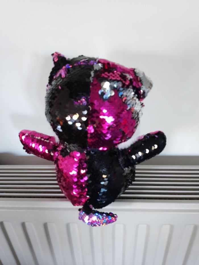 Peluche chat avec sequins magiques - photo numéro 2