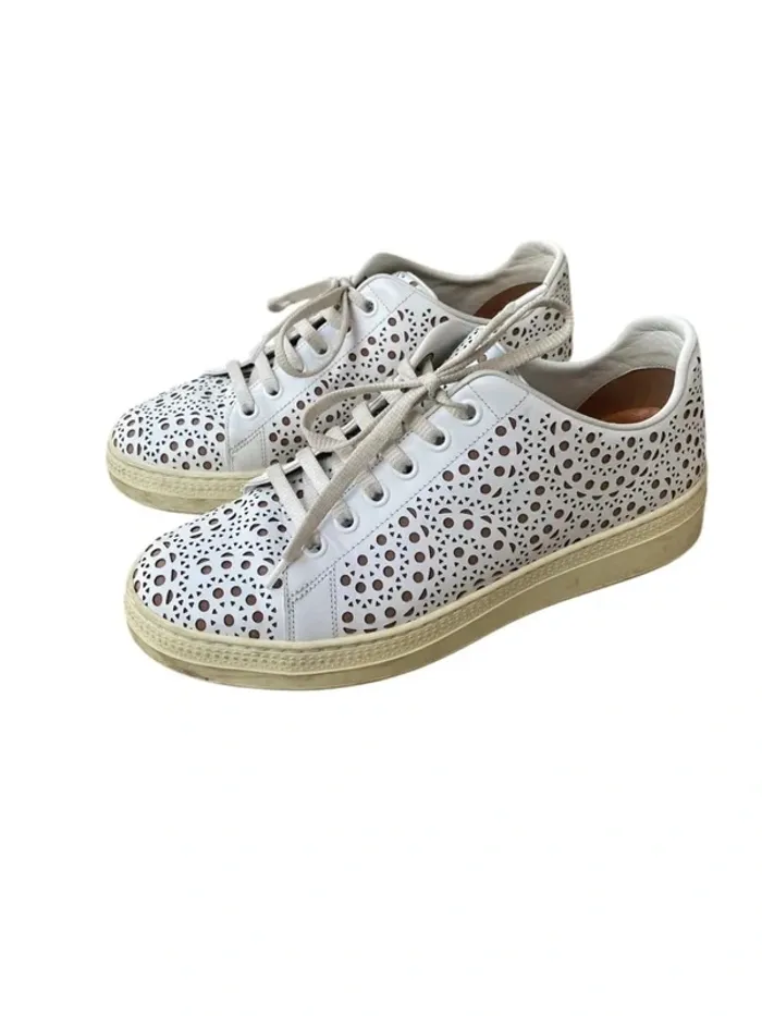 Baskets Laser Cut Sneakers blanches Alaïa taille 36