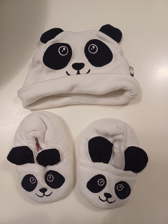 Bonnet + chaussons panda