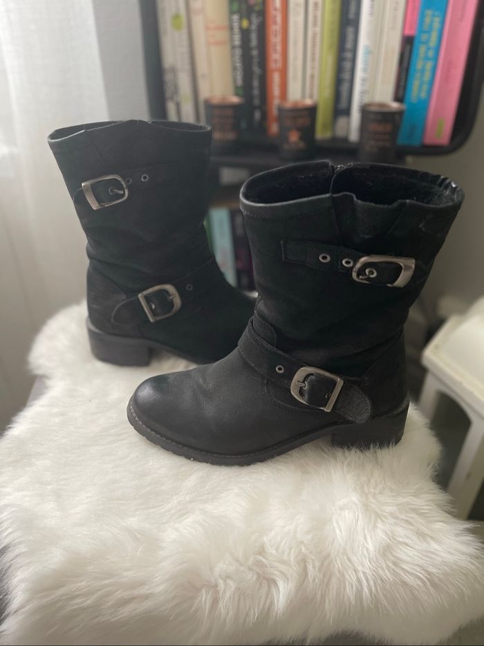 Bottes motard Buffalo noires – Taille 36