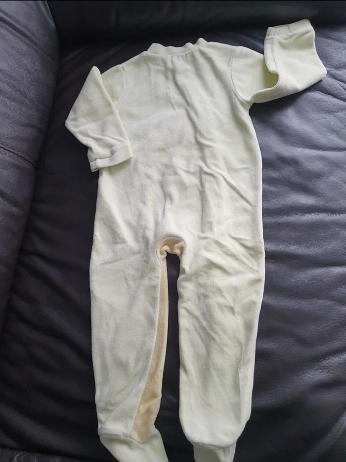 Pyjama en velours mixte jaune et vert pastel 2 ans - photo numéro 5