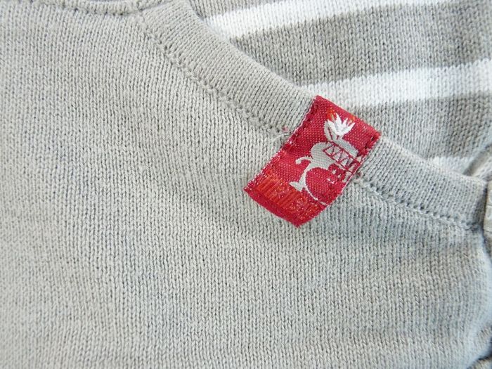 Gilet cardigan zippé capuche tricot fin gris blanc rayé tipi Obaïbi 6 mois 67 cm garçon - photo numéro 4